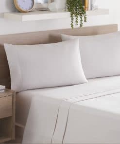 Juego de sábanas de lino de eucalipto -Gris Helado