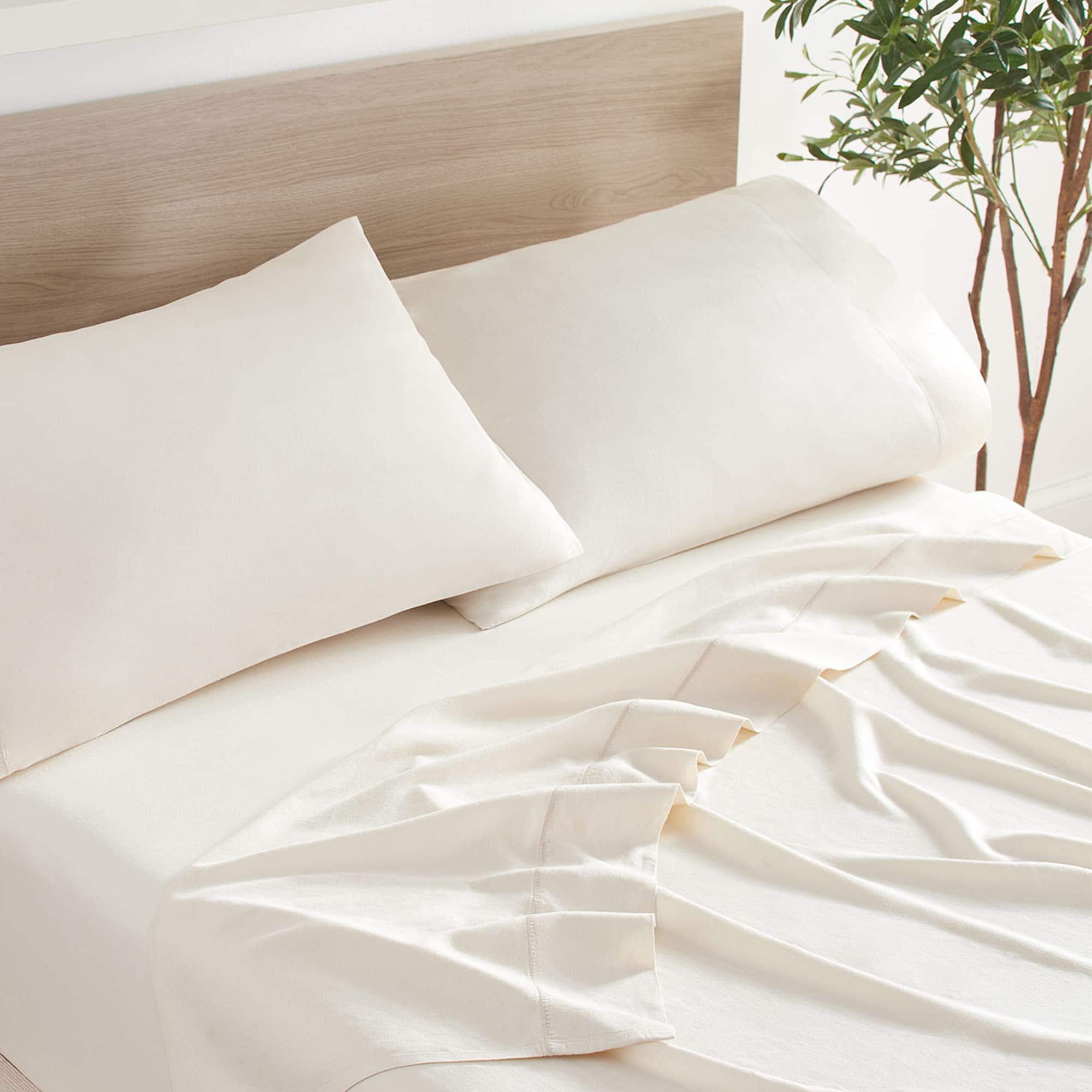 Juego de sábanas de lino de eucalipto -Crema de Latte - Imagen 3