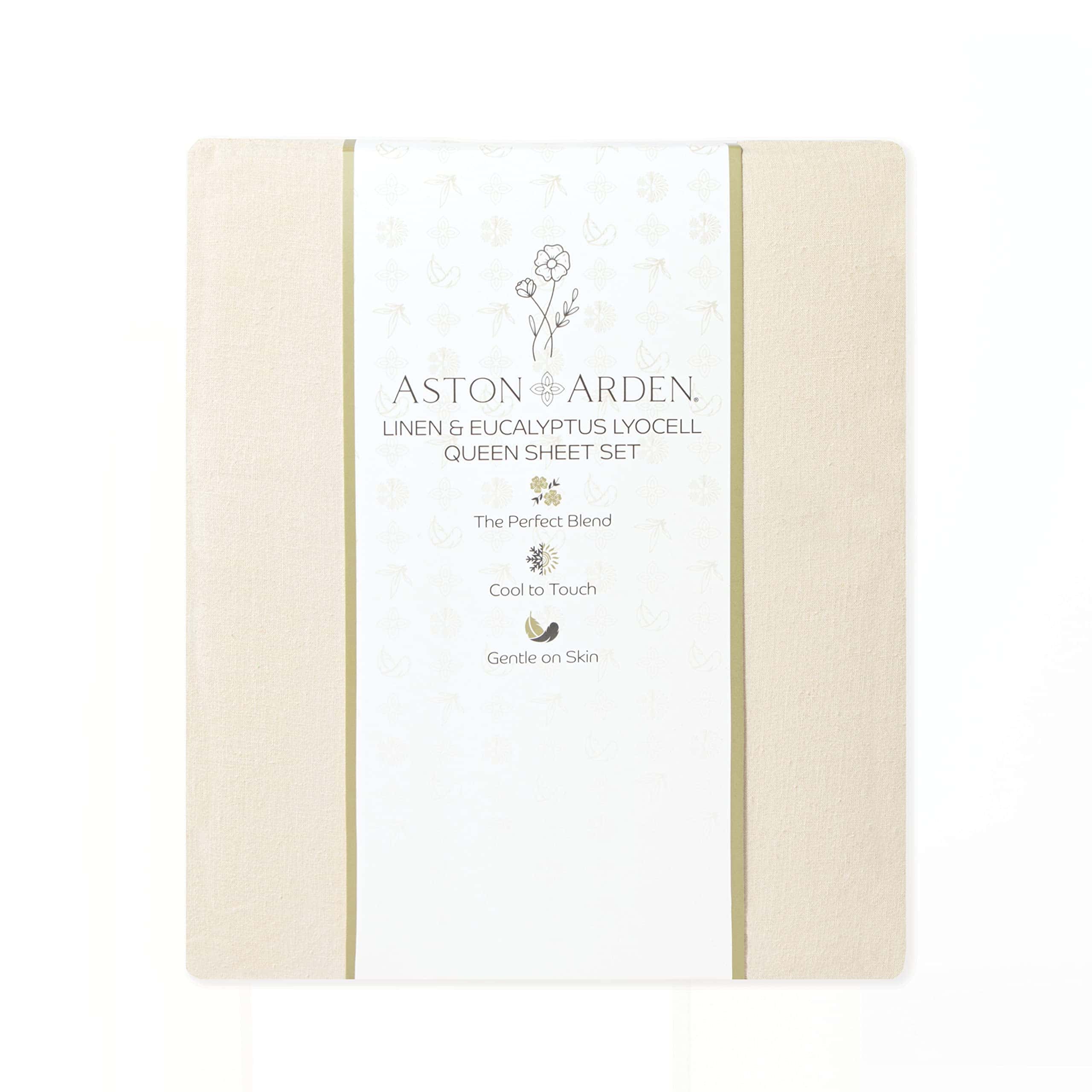 Juego de sábanas de lino de eucalipto -Trigo Beige - Imagen 7