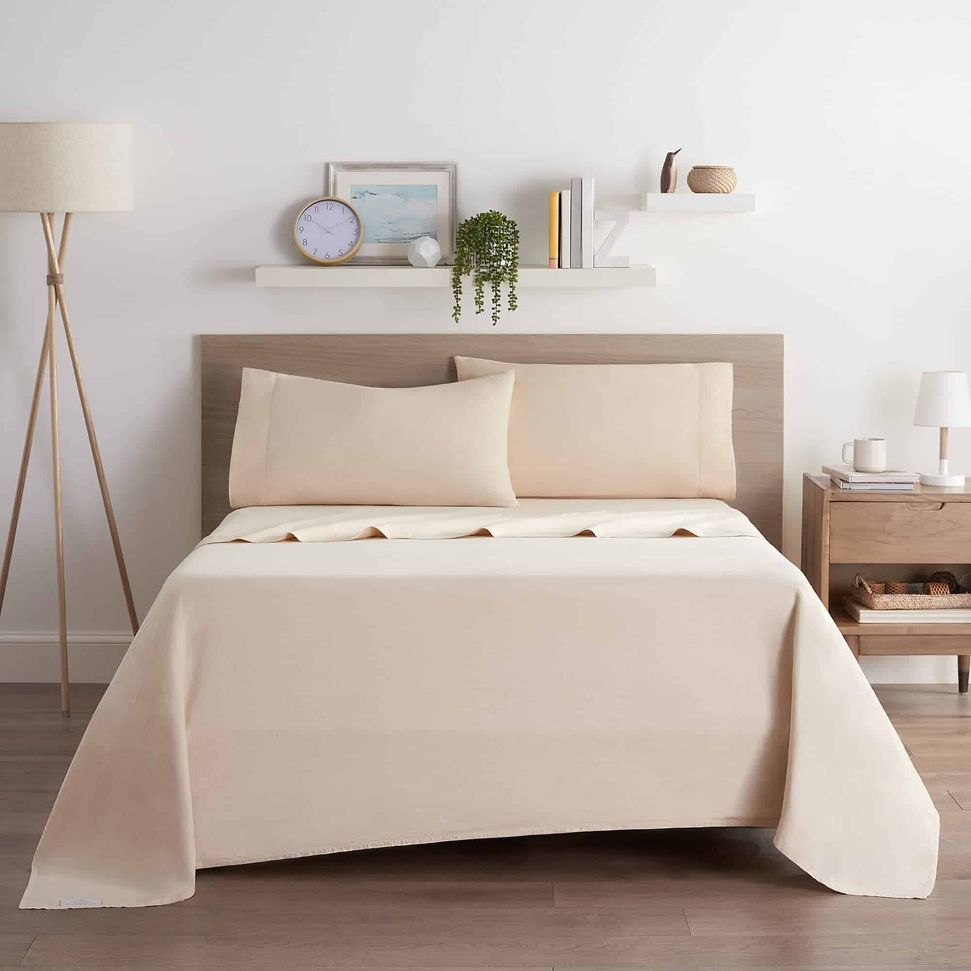 Juego de sábanas de lino de eucalipto -Trigo Beige - Imagen 8