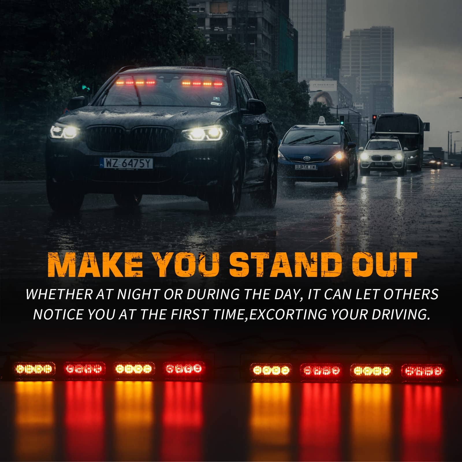 Luces Estroboscópicas de Emergencia Ámbar Rojo XRIDONSEN - Imagen 3