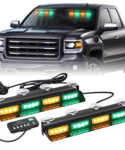 XRIDONSEN Luces de Emergencia Ámbar y Verde para Tablero de