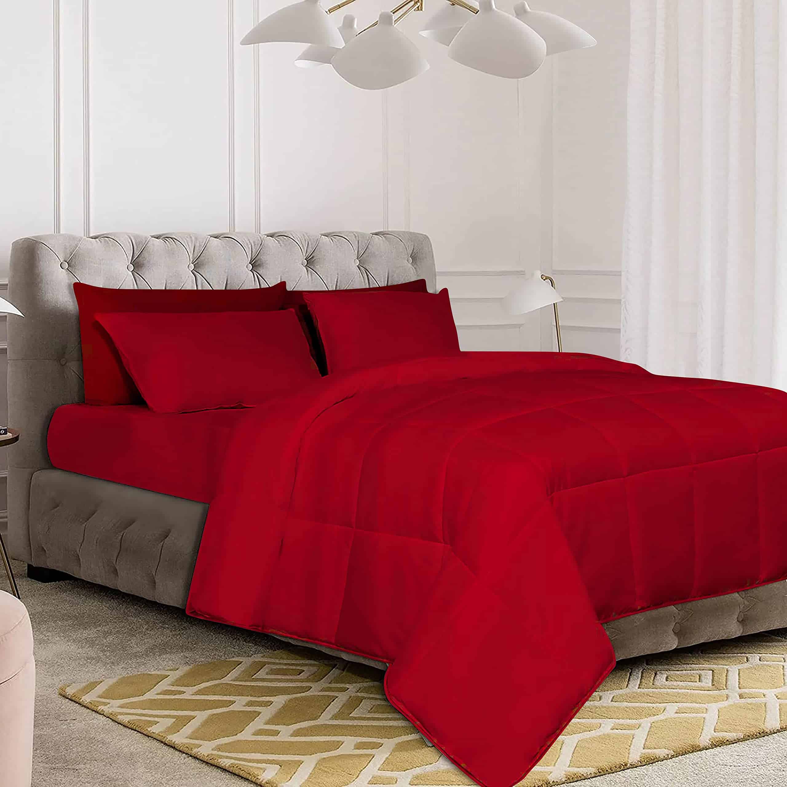 Juego de Edredón de Diseño en Caja Color Rojo Sangre - Imagen 4
