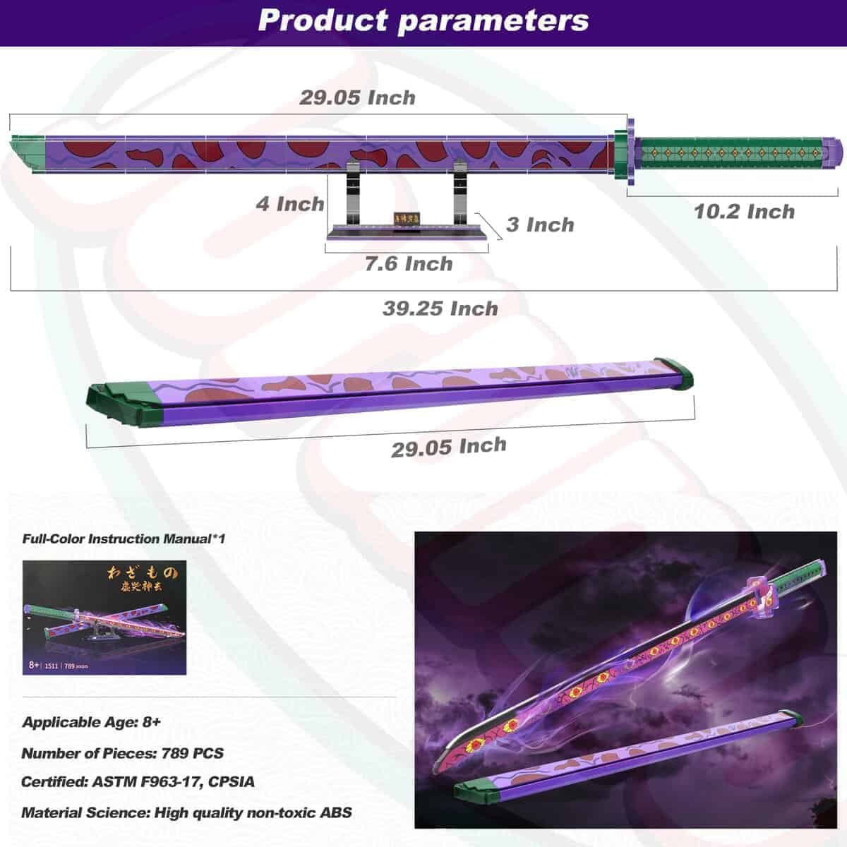 Juego de Construcción de Espada Kokushibo de Demon Slayer, - Imagen 7