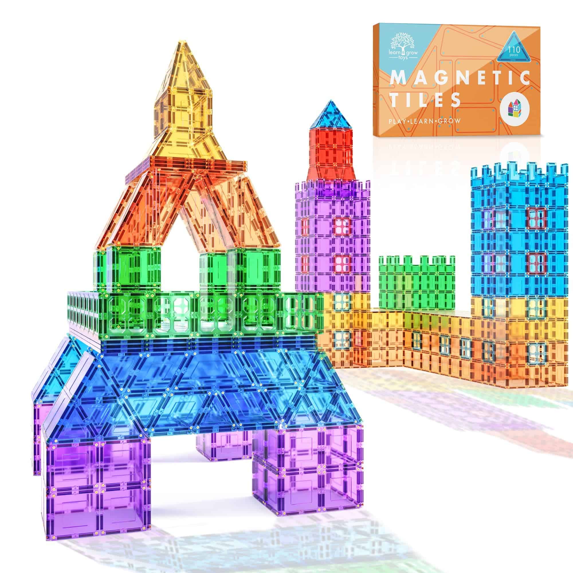 Juego de 110 piezas de azulejos magnéticos Lean & Grow Toys - Imagen 3