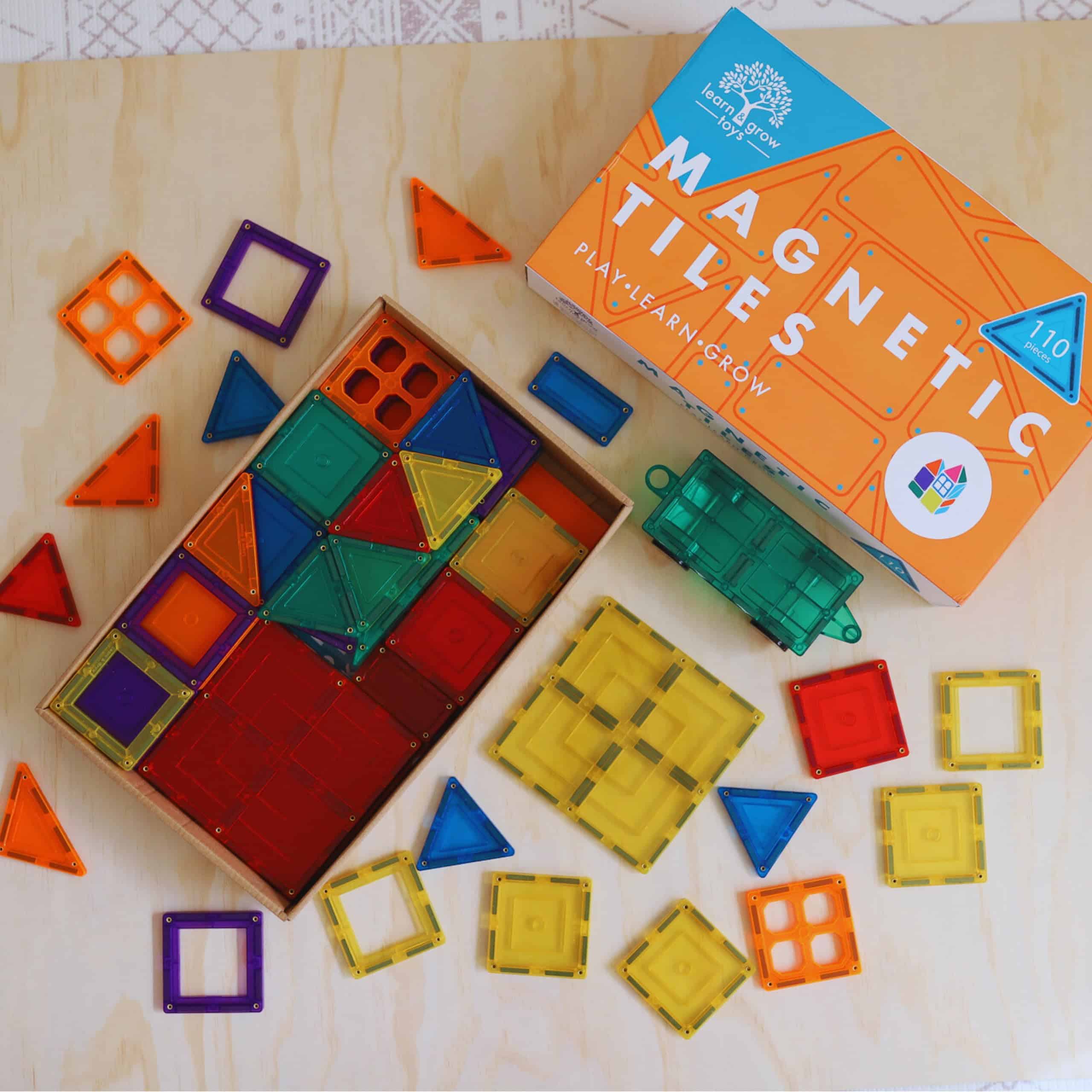 Juego de 110 piezas de azulejos magnéticos Lean & Grow Toys - Imagen 6