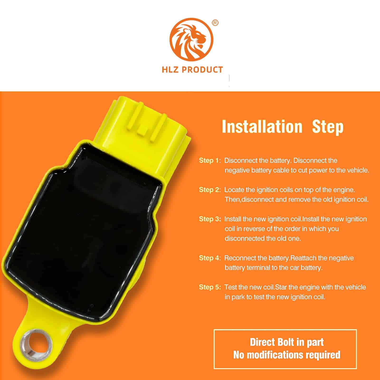 CONJUNTO DE 4 BOBINAS DE ENCENDIDO DE RENDIMIENTO DE HLZ - Imagen 8