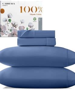 Juego de Sábanas Queen de Lujo de Lino Carressa 100%