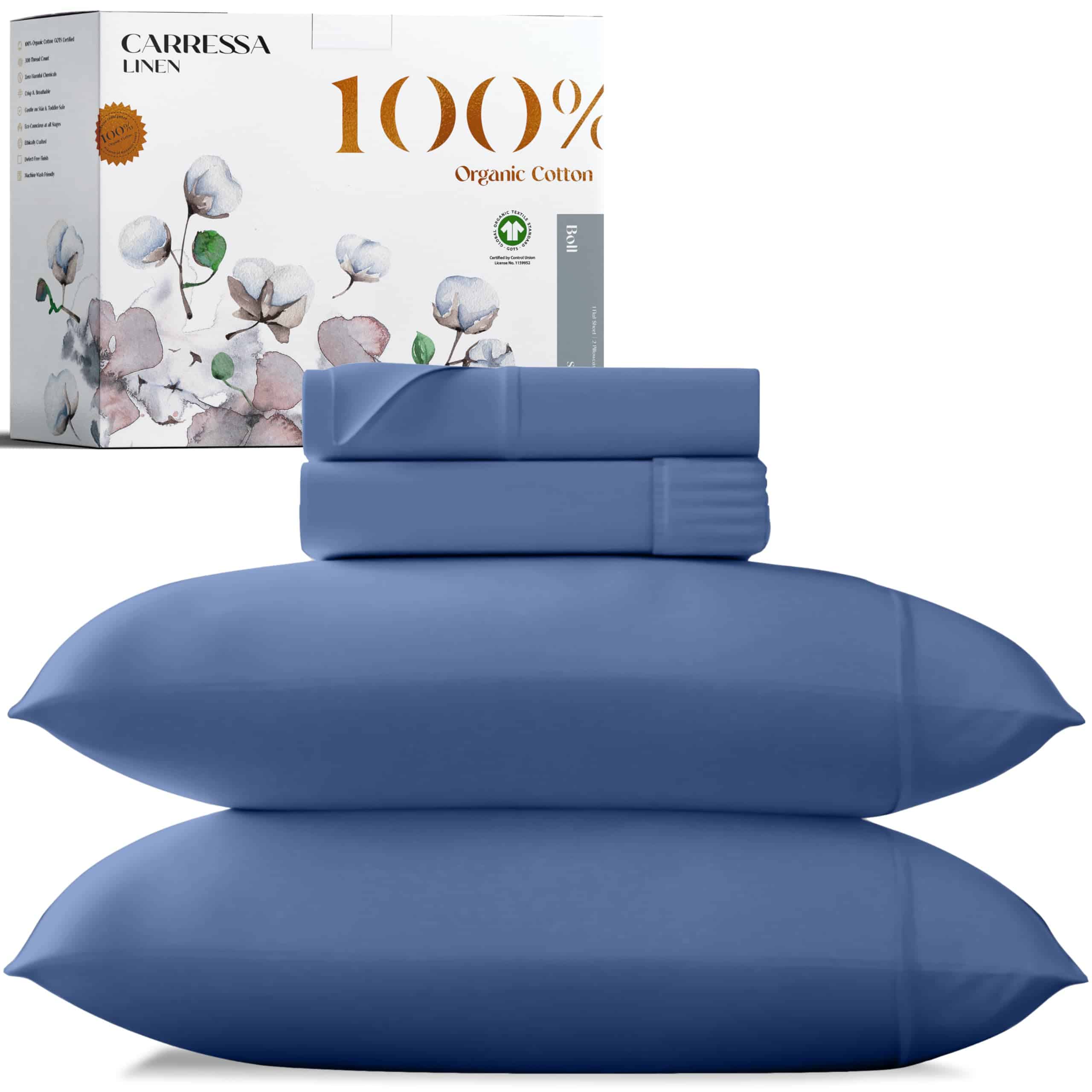 Juego de Sábanas Queen de Lujo de Lino Carressa 100%