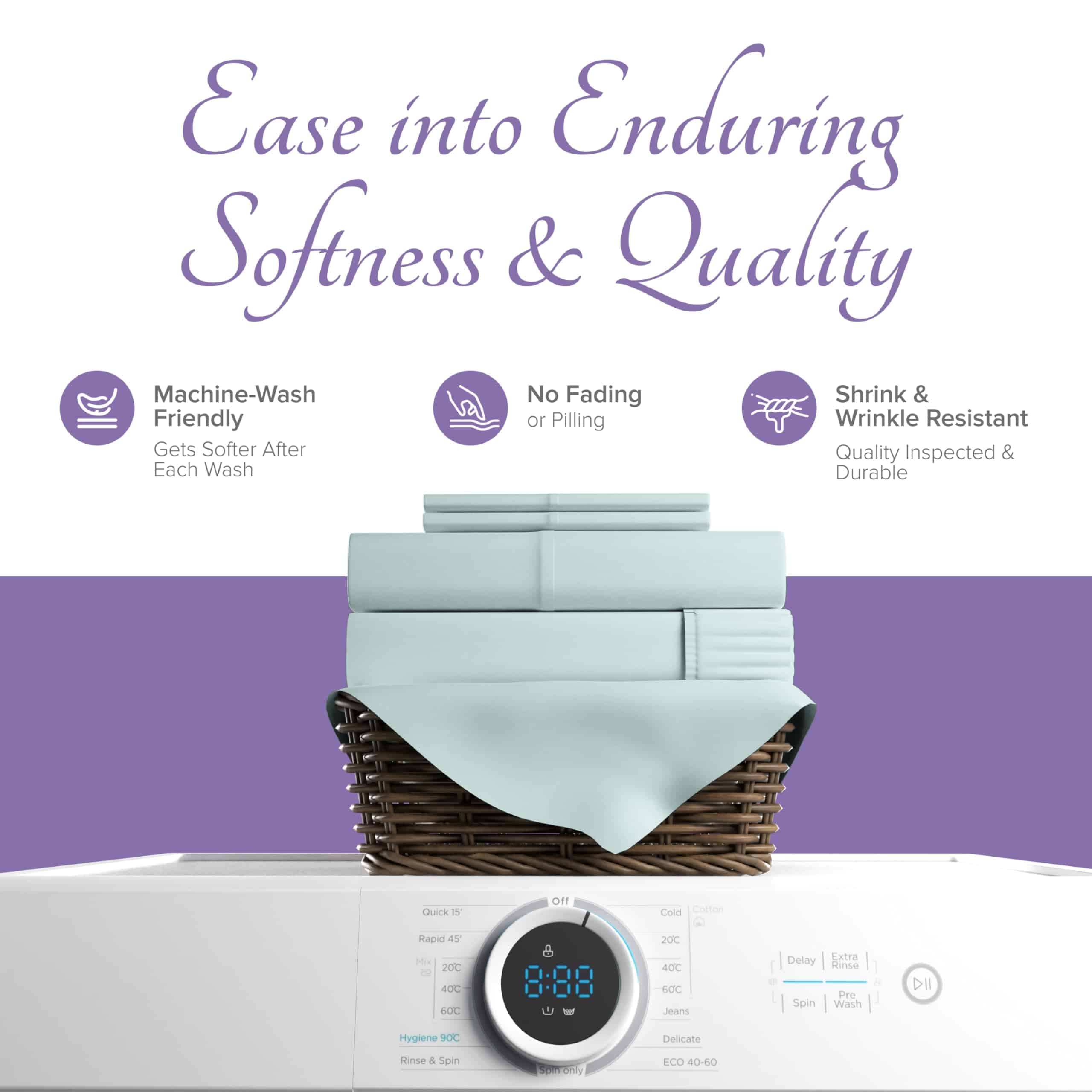 Juego de sábanas 100% algodón egipcio Carressa -Verde Azulad - Imagen 8