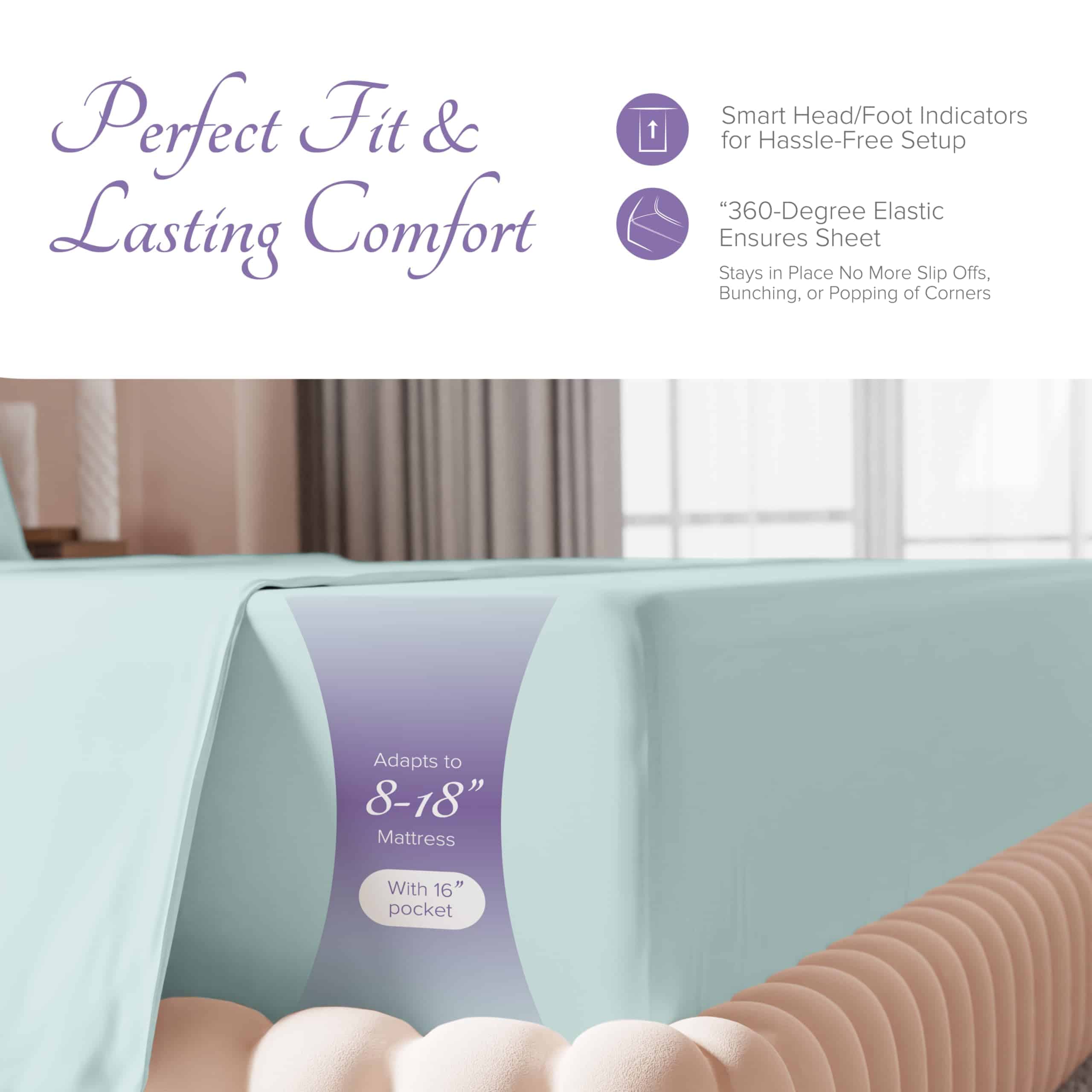 Juego de sábanas 100% algodón egipcio Carressa -Verde Azulad - Imagen 6