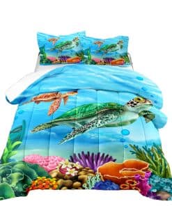 Juego de Cama de Tortuga de Coral en 3D para Niños,