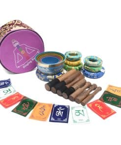 Juego de 7 Cuencos Tibetanos Arcoiris hechos a mano en