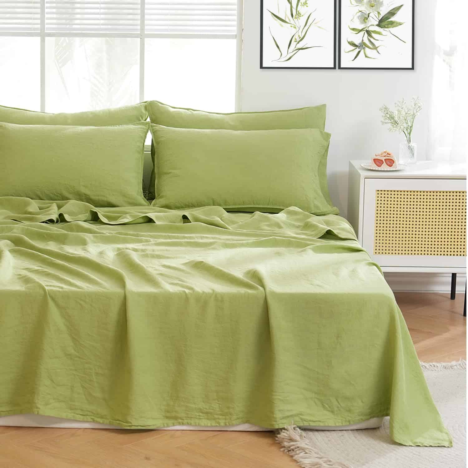 Juego de Sábanas SÍMBOLO DE LA VICTORIA 100% Lino Orgánico