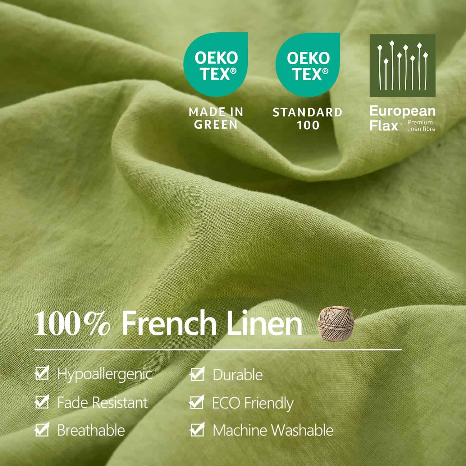 Juego de Sábanas SÍMBOLO DE LA VICTORIA 100% Lino Orgánico - Imagen 6