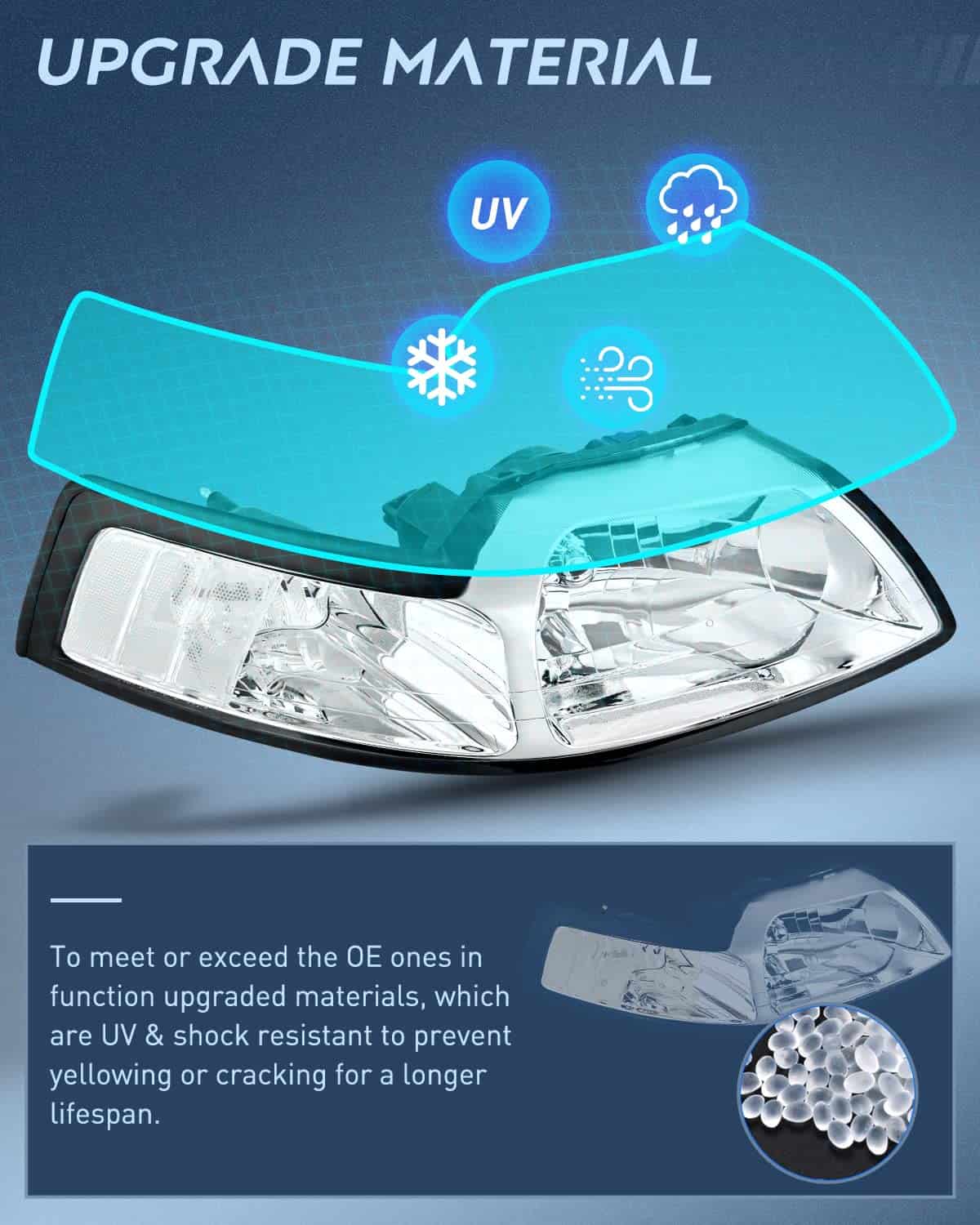 Conjunto de Faros Nilight para Ford Mustang 1999 2000 2001 - Imagen 6