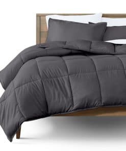 Juego de edredón Bare Home - Tamaño Twin/Twin -Gris Hierro F