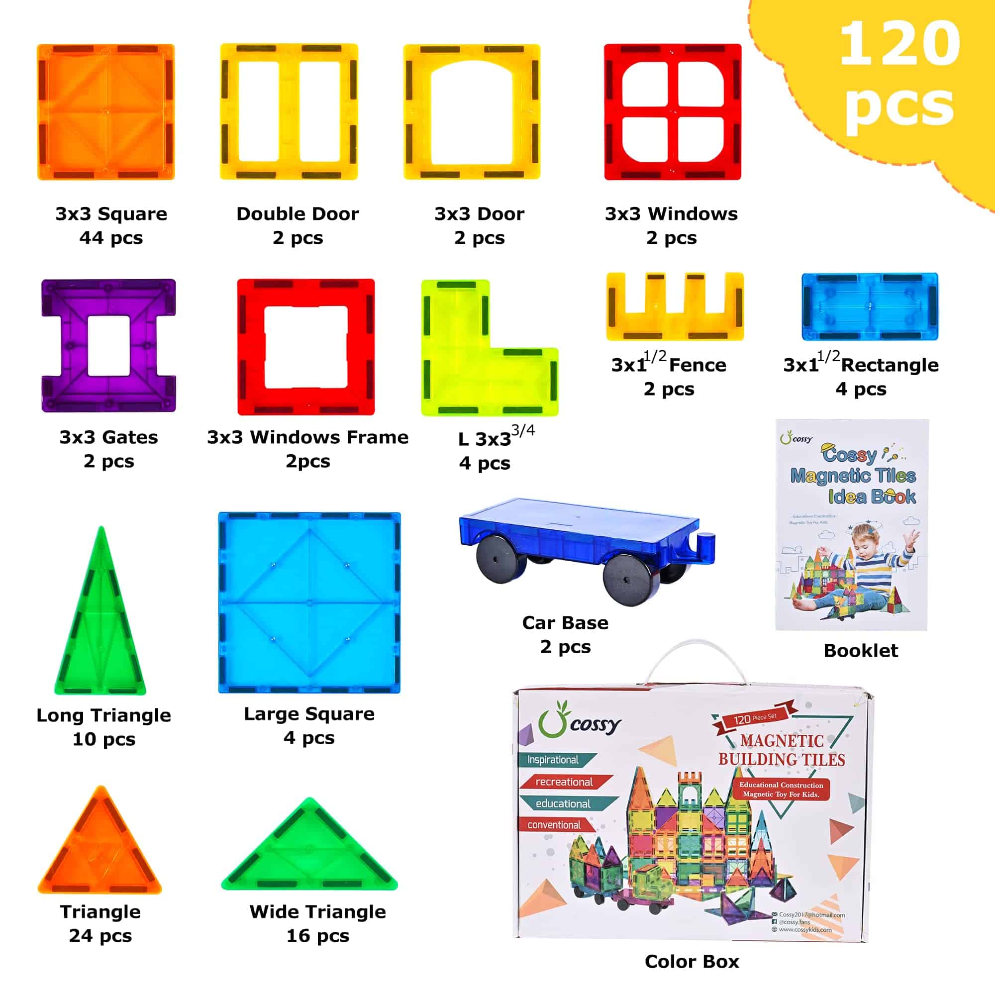 Juego de Bloques Magnéticos Cossy 120 Piezas - Juguetes - Imagen 8