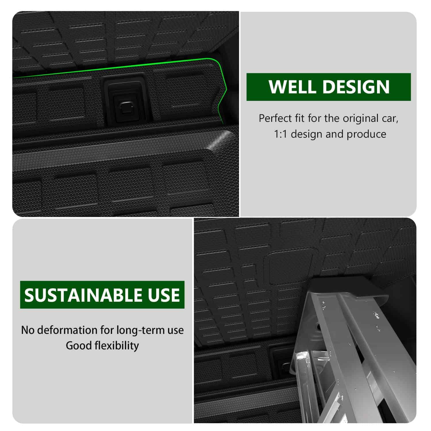 xipoqix Tapete de Maletero y Tapete de Respaldo Compatible - Imagen 6