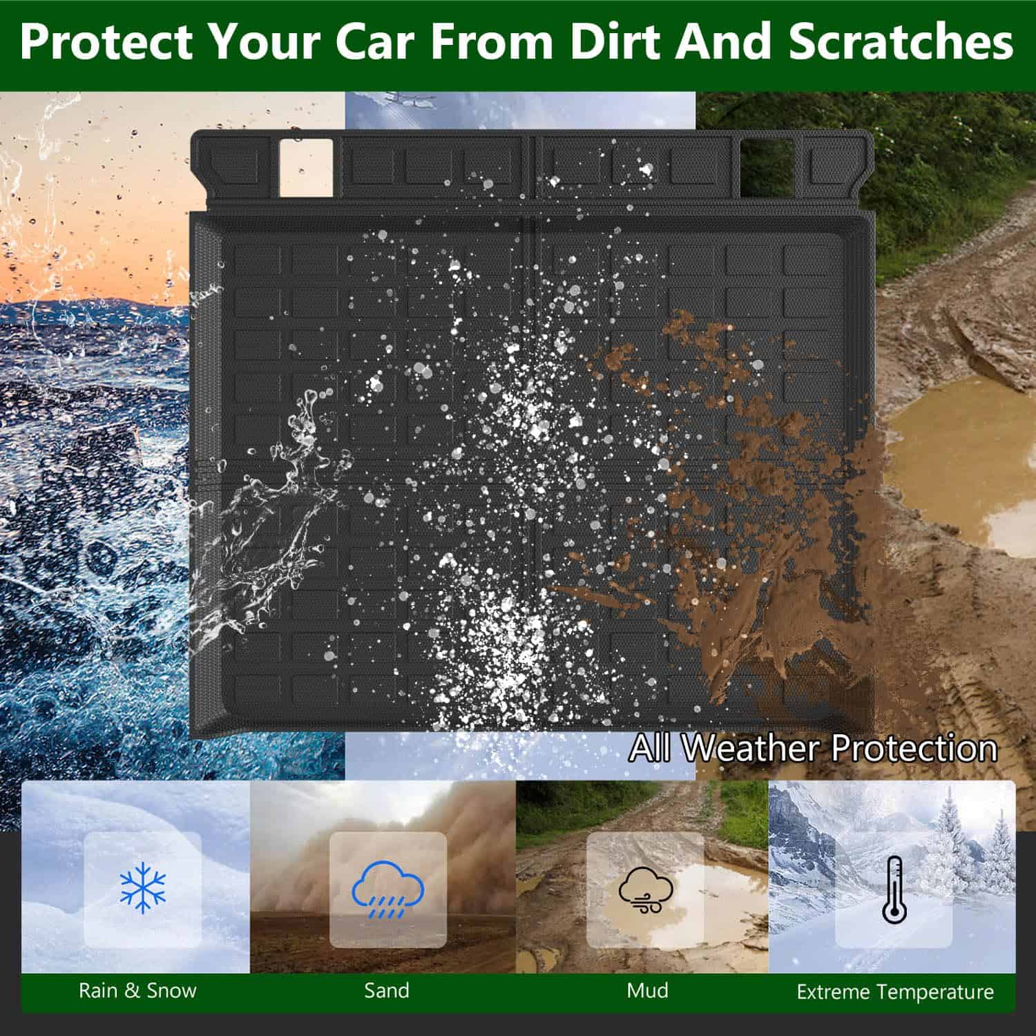 xipoqix Tapete de Maletero y Tapete de Respaldo Compatible - Imagen 7