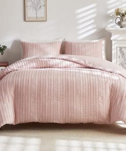 WARMDERN Juego de Funda Nórdica Boho Rosa Tamaño King,