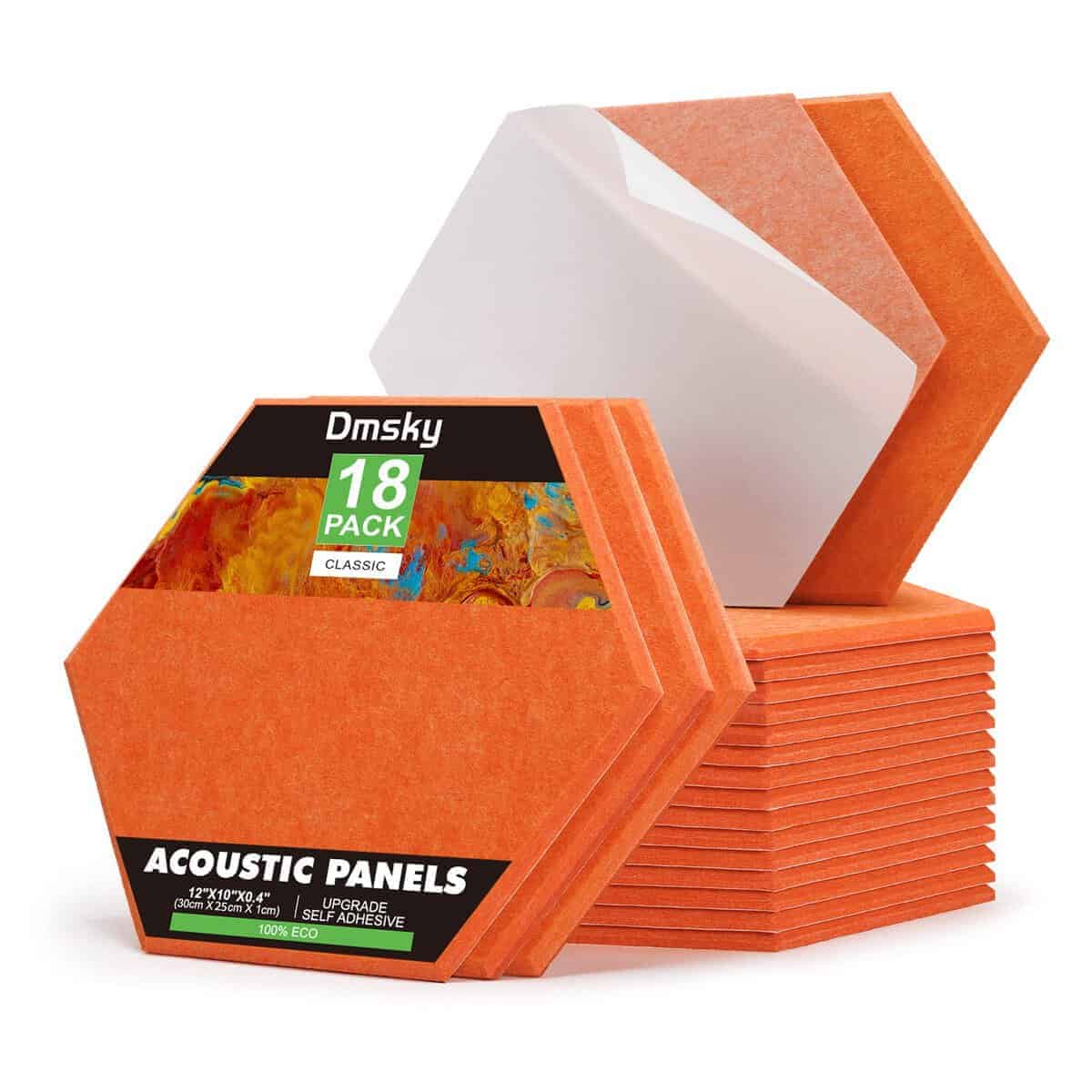 18 Pack Paneles Acústicos Hexagonales, 12" -(Naranja)