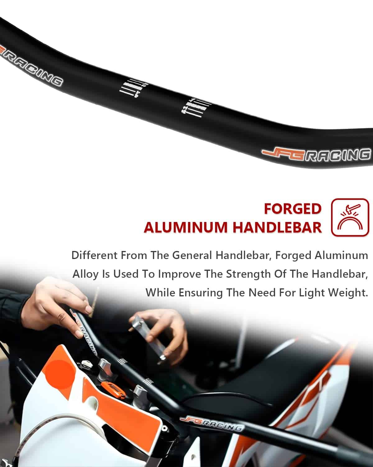 JFG RACING 1 1/8" 28mm Juego de Manillar de Motocicleta con - Imagen 5