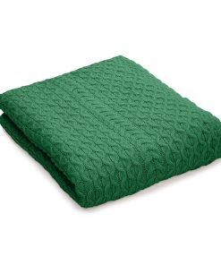 Manta de cama tamaño King SAOL Irish Aran de -Verde