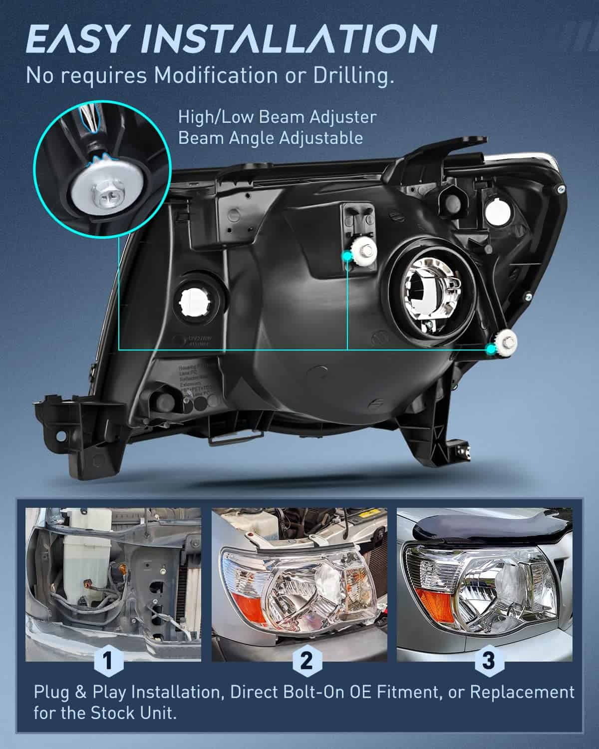 Conjunto de Faros delanteros Nilight para Toyota Tacoma - Imagen 8