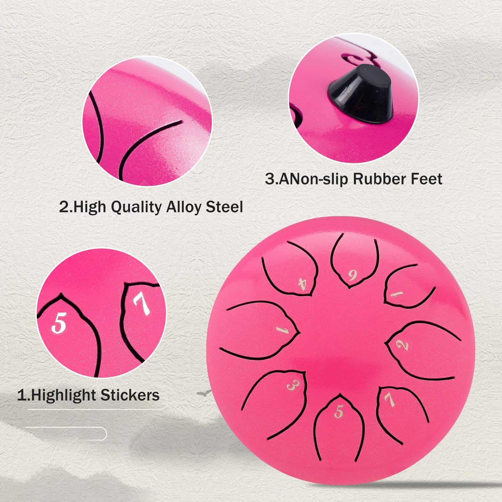 Instrumento Musical de Acero Tongue Drum para Niños: Set de - Imagen 3