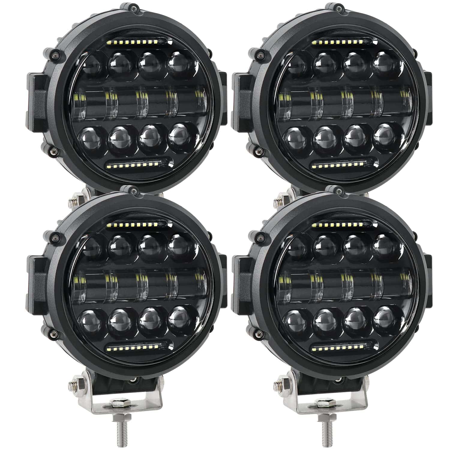 Barra de luz LED redonda Falconstar de 7 pulgadas, 60W