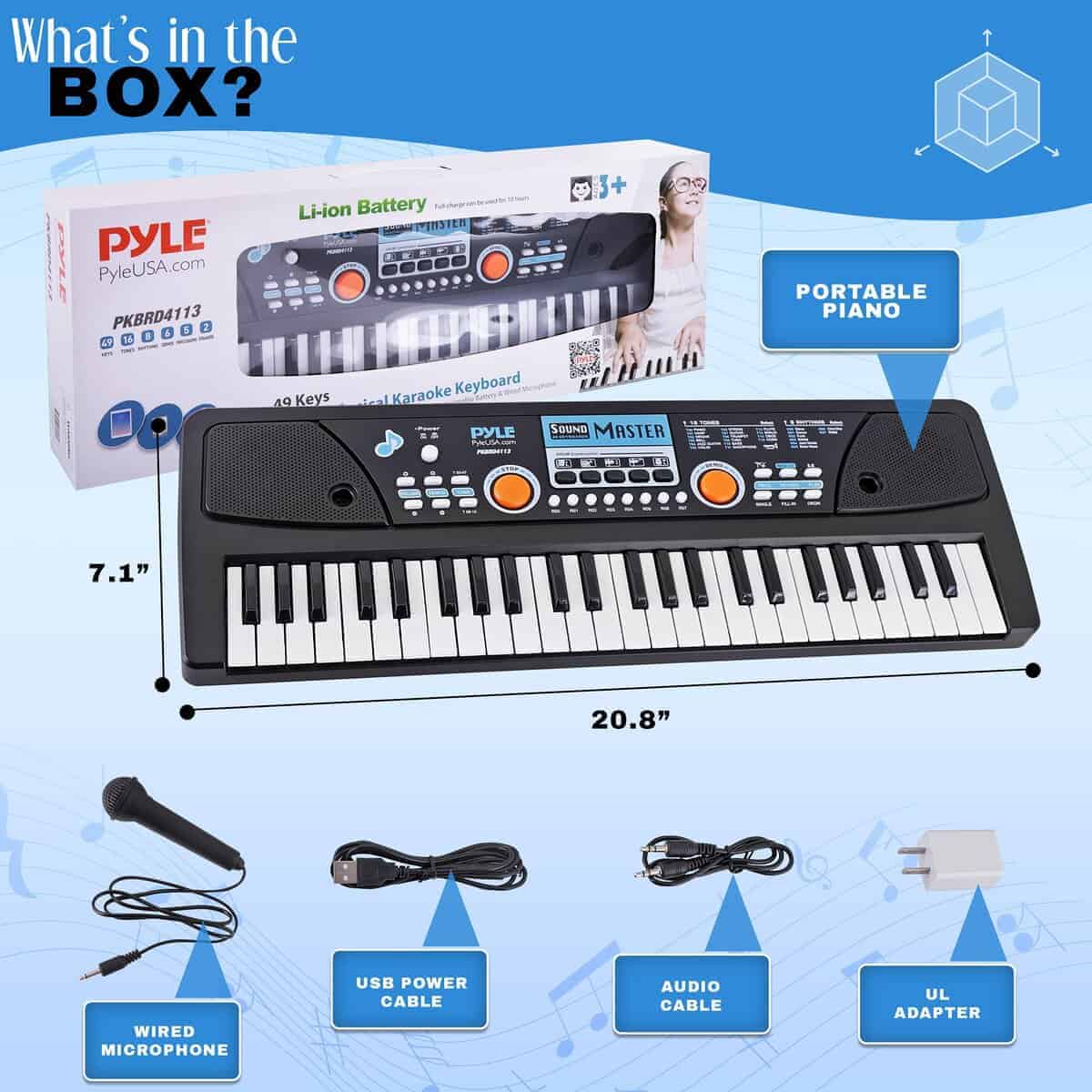 Piano Teclado Musical Karaoke Digital Portátil de 49 Teclas - Imagen 8