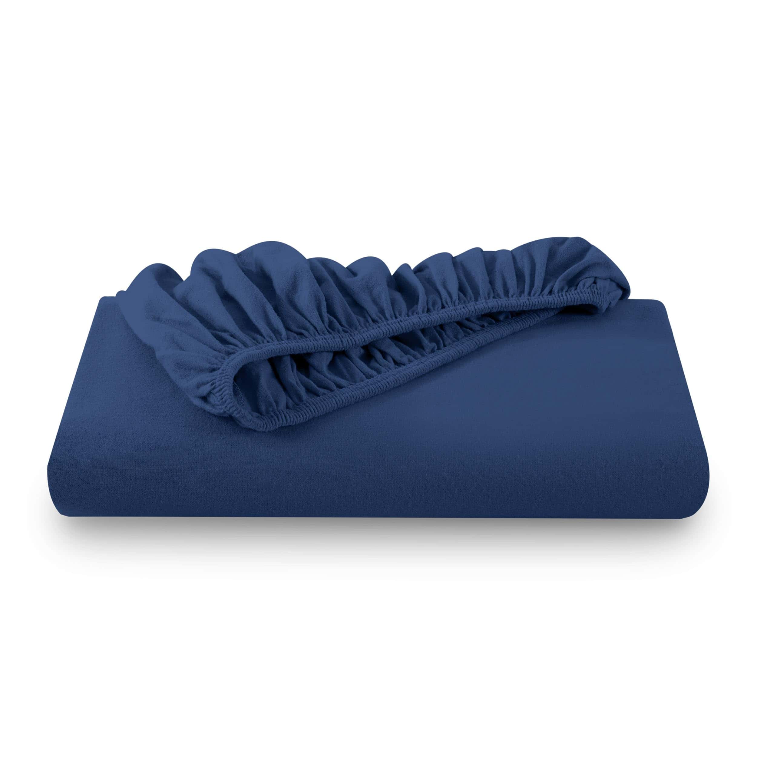 Sábana Ajustable de Franela Bare Home 100% -Azul Oscuro