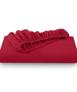 Sábana bajera ajustable de franela Bare Home -Rojo
