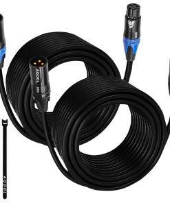 Cables XLR AQOOL 25 pies 2 Paquetes, Cable de Micrófono XLR