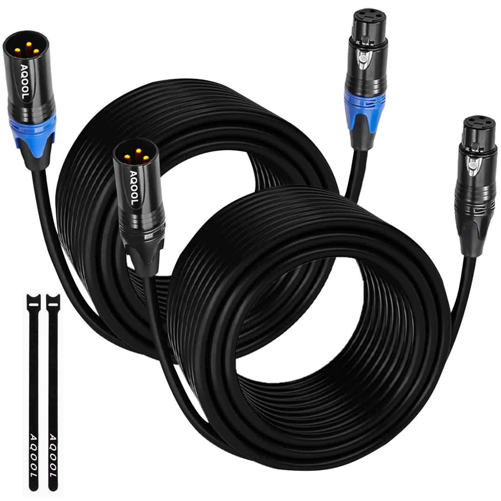 Cables XLR AQOOL 25 pies 2 Paquetes, Cable de Micrófono XLR