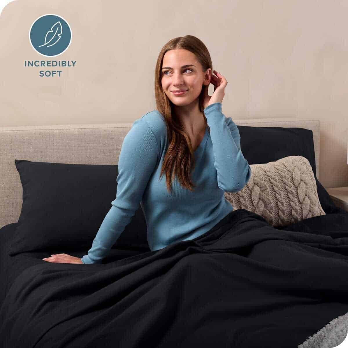 Juego de sábanas de franela Bare Home 100% algodón, súper - Imagen 3