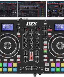 Controlador de DJ portátil de 2 decks LyxJam con pantalla