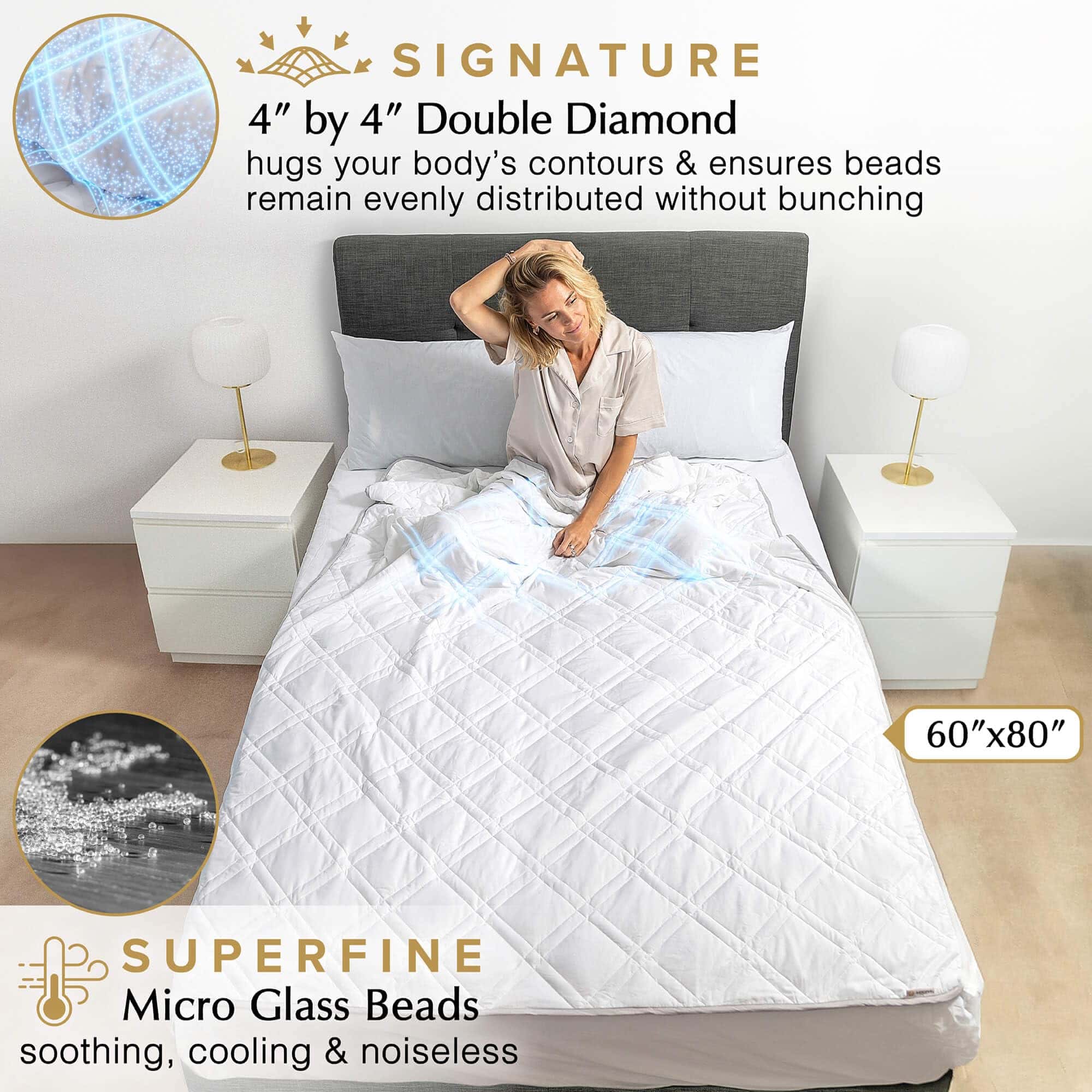 Manta Ponderada Aricove para Adultos, 15 lbs, Tamaño Queen - Imagen 4