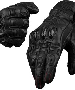 Guantes de moto de cuero J.A.G. para -Negro