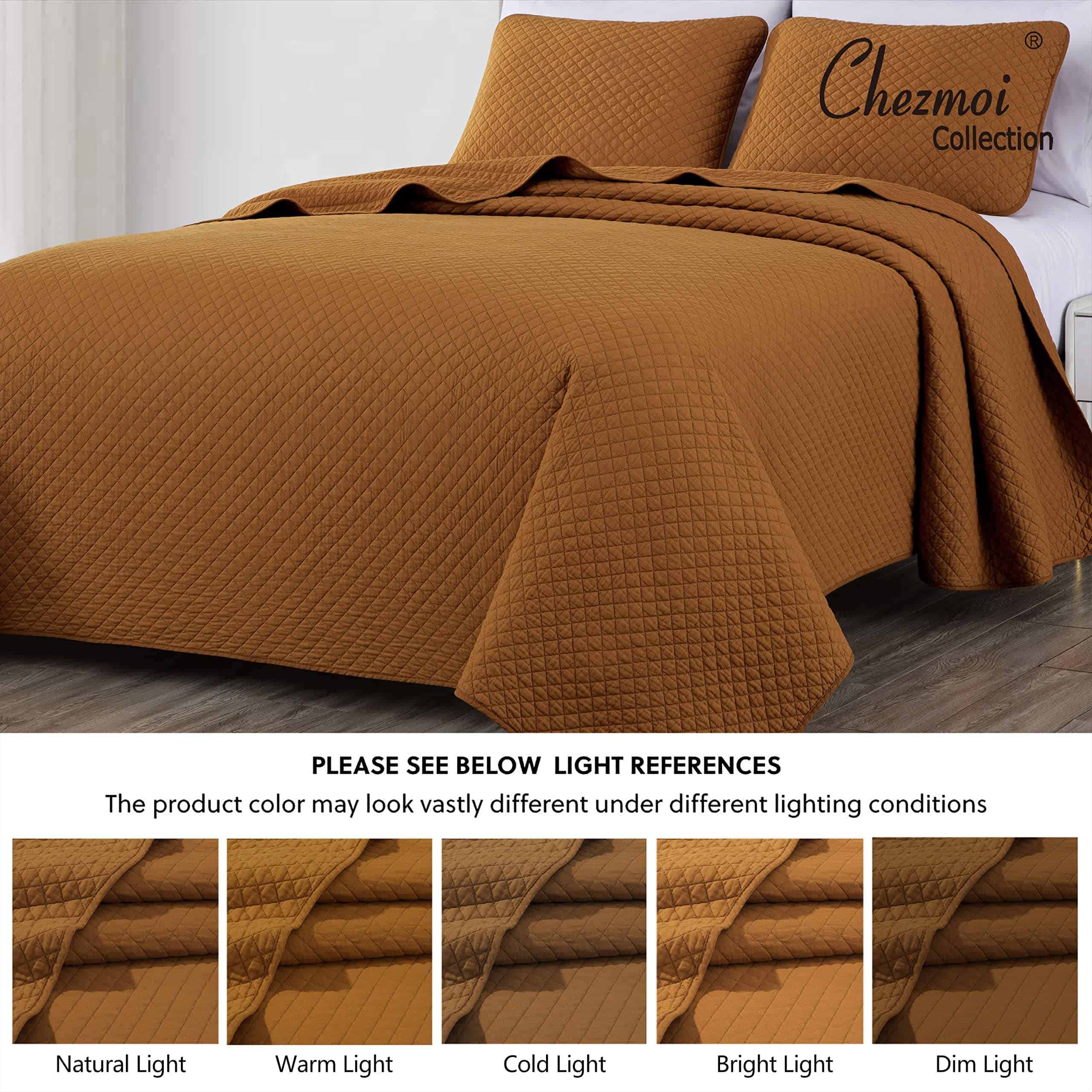 Set de Colcha de Algodón Chezmoi Collection Avon 3 Piezas - Imagen 9