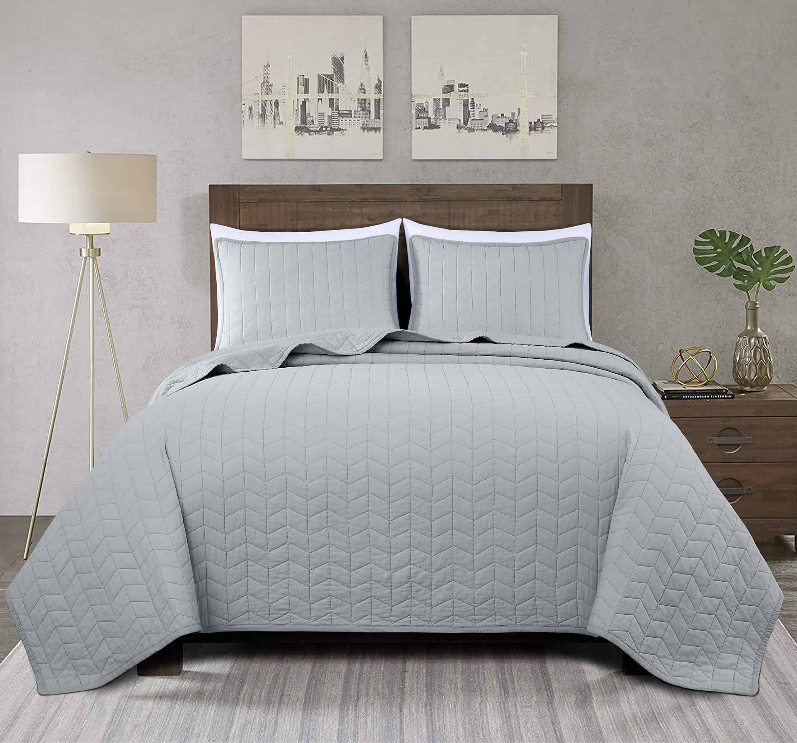 Juego de Edredón Chezmoi Collection Madrid 3 -Gris Claro con