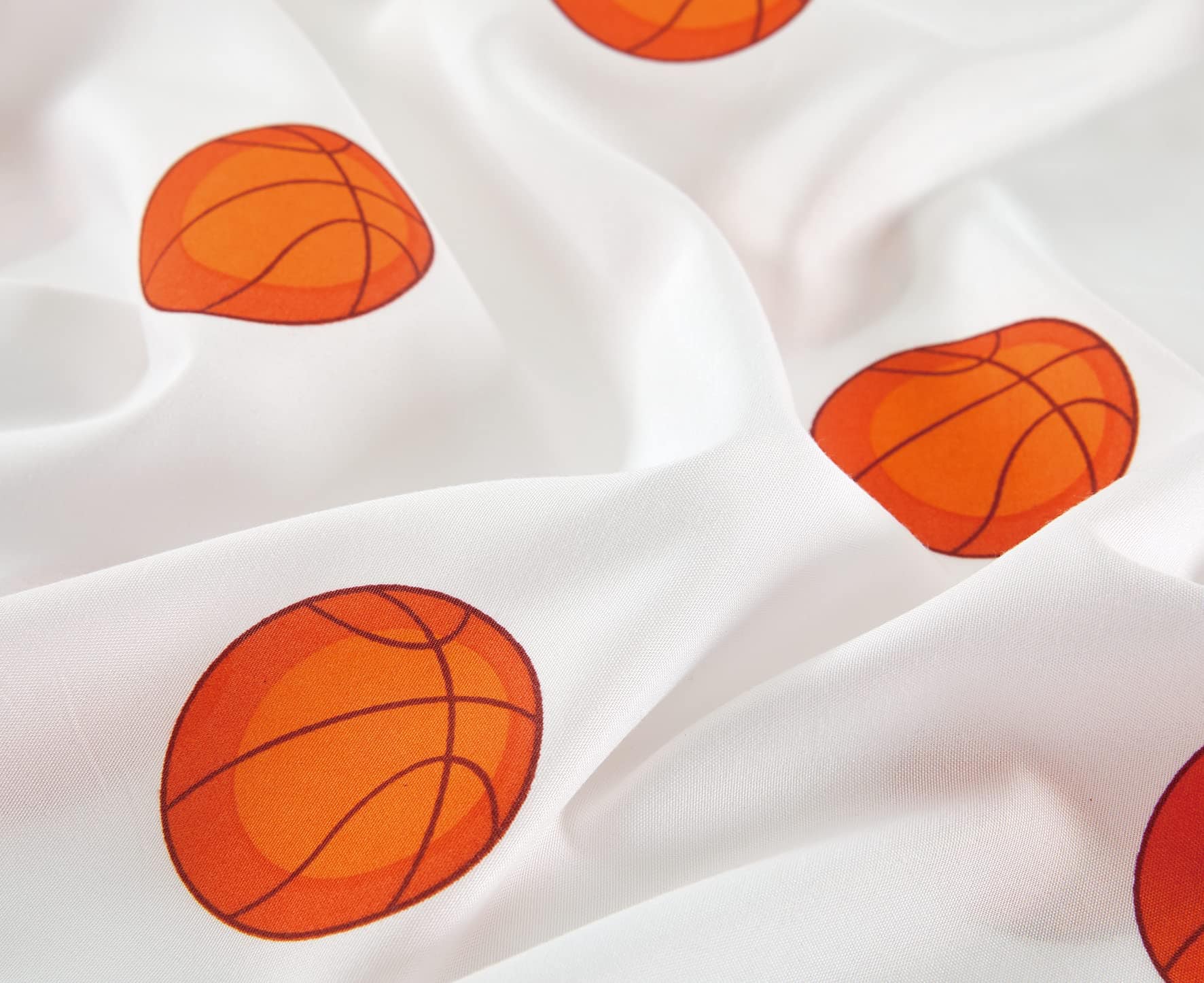 Juego de Sábanas de 4 Piezas para -Blanco/Naranja Baloncesto - Imagen 4