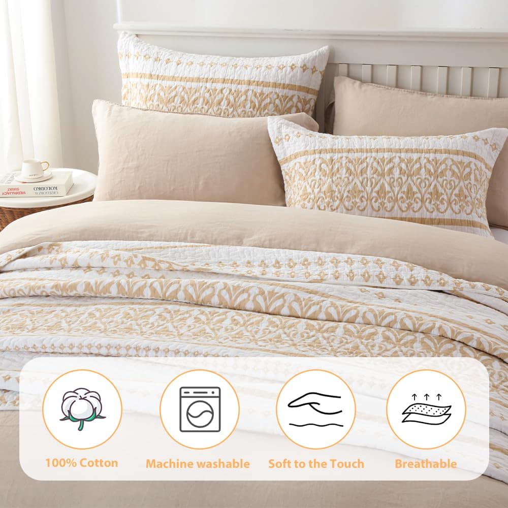 Juego de Edredón Bohemio Reversible de Tamaño Queen, 100% - Imagen 4