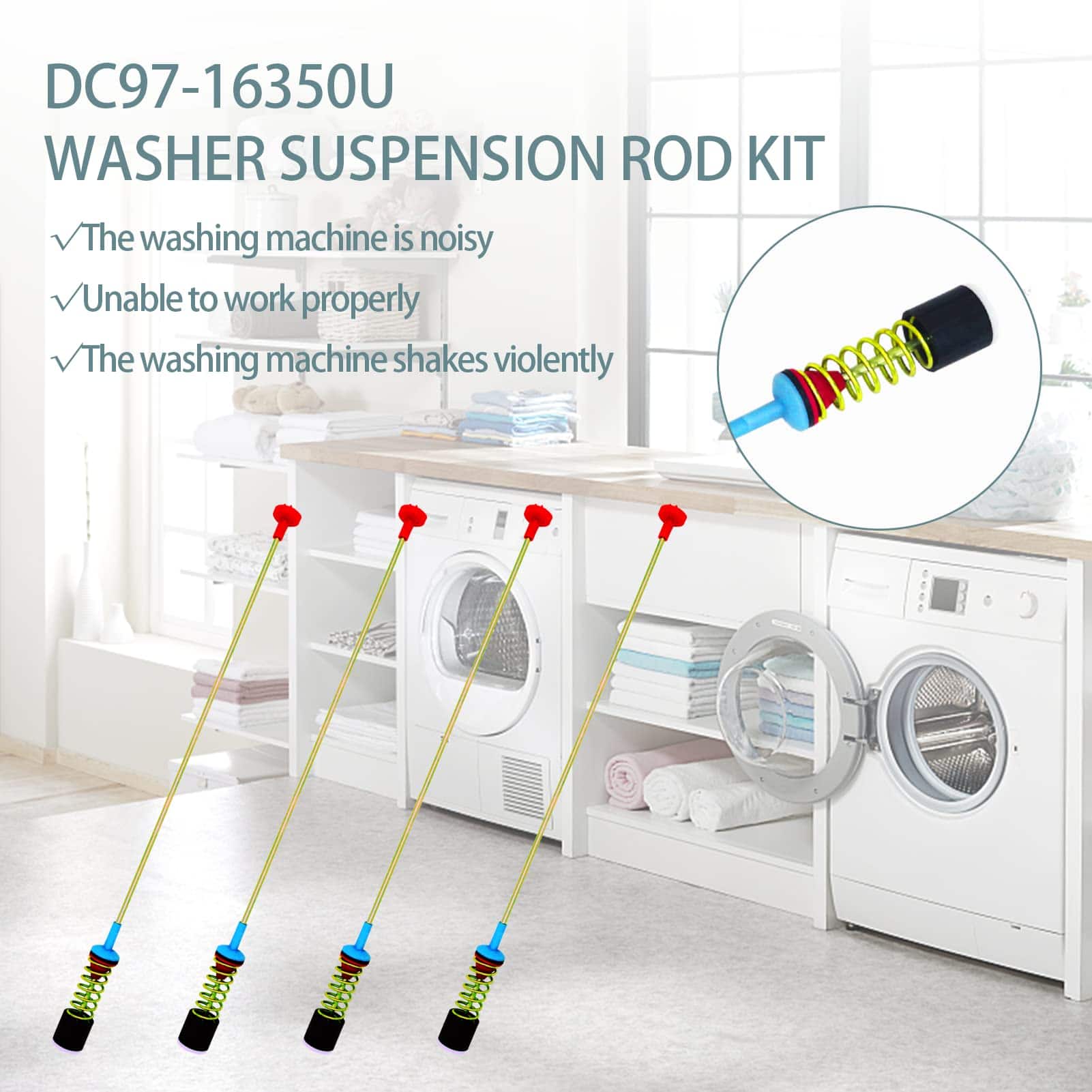 Conjunto de Barras de Suspensión y Resorte para Lavadoras - Imagen 7