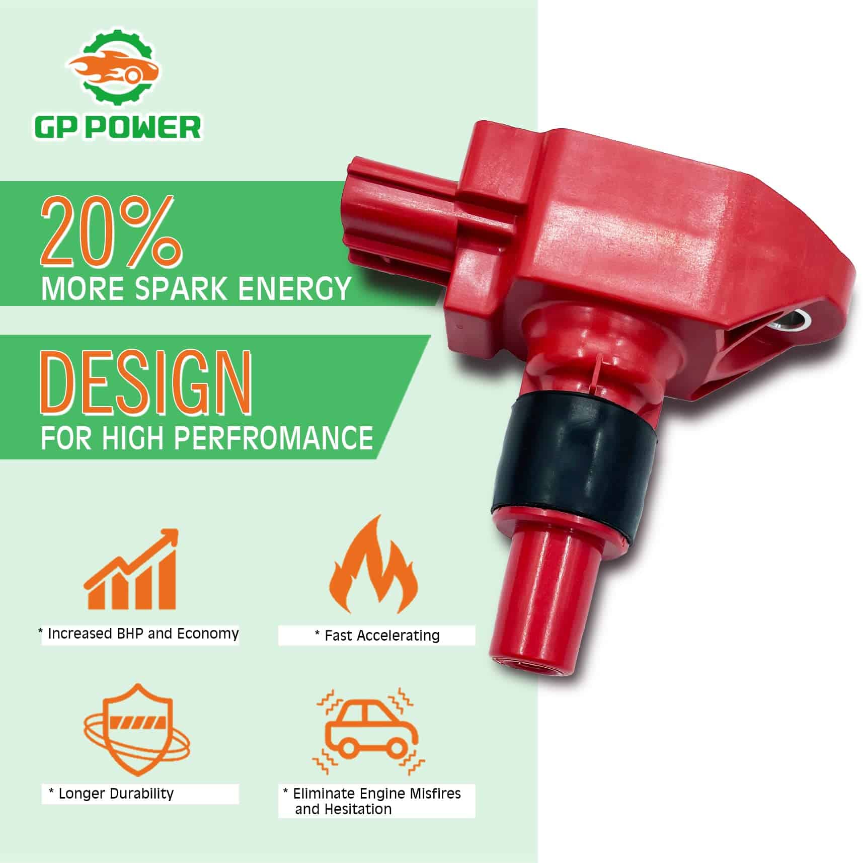 Conjunto de 4 Bobinas de encendido GP POWER N3H118100B - Imagen 3