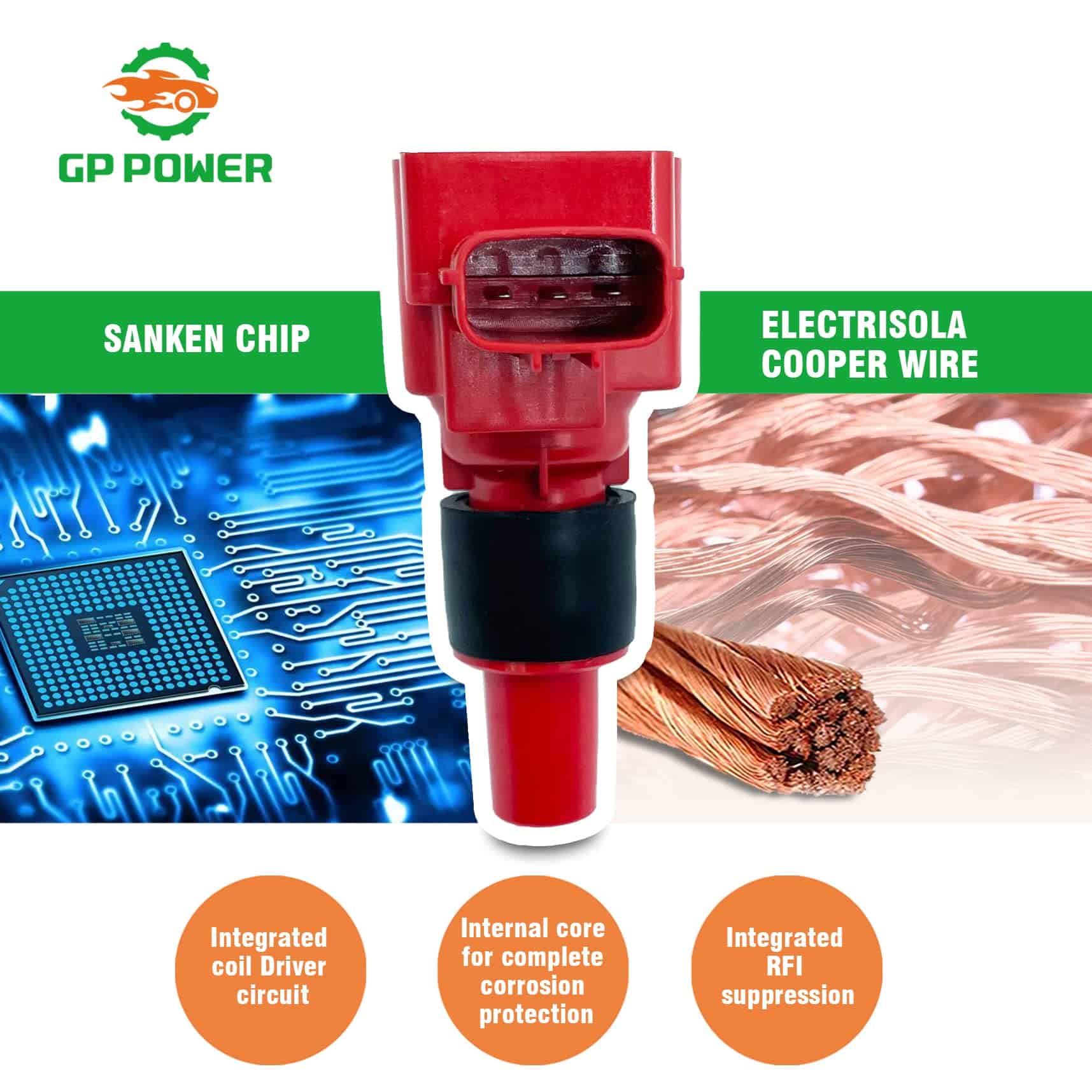 Conjunto de 4 Bobinas de encendido GP POWER N3H118100B - Imagen 4