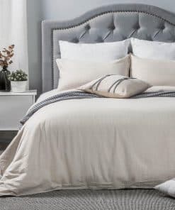 Set de Funda de Edredón de Lino y Algodón Lavado Meadow