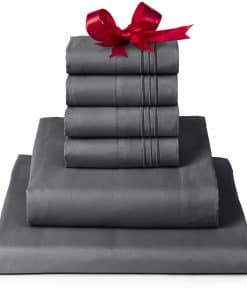 Juego de sábanas California King Mellanni -Gris