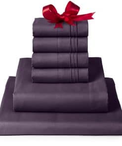 Juego de sábanas Queen Mellanni - Colección -Morado